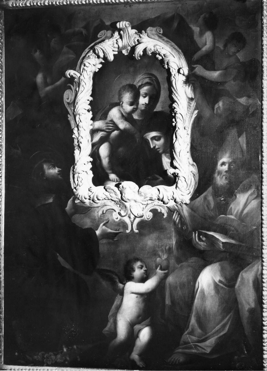 Madonna con Bambino e angeli tra Santa Caterina da Siena, San Domenico e San Pietro (dipinto) di Sagrestani Giovanni Camillo (cerchia) (inizio sec. XVIII)