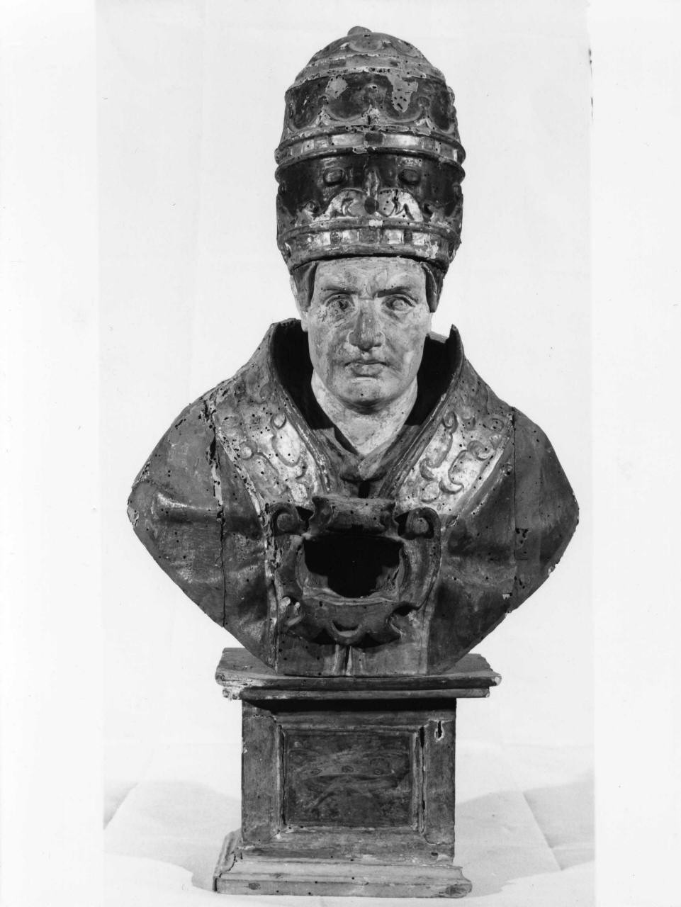 Santo papa (reliquiario - a busto) - bottega italiana (inizio sec. XVII)