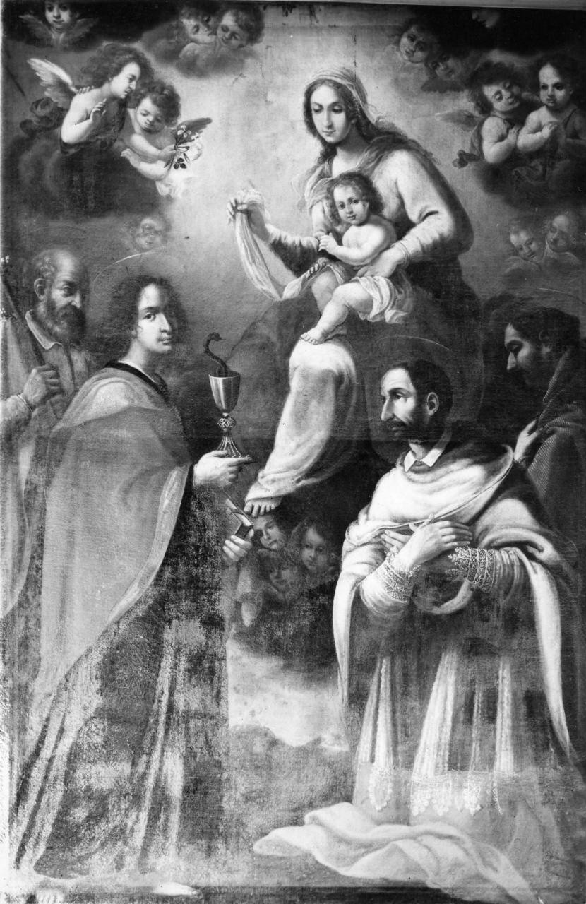 Madonna con Bambino, San Giuseppe, San Giovanni Evangelista, San Carlo Borromeo e San Francesco (dipinto) - ambito fiorentino (inizio sec. XVII)