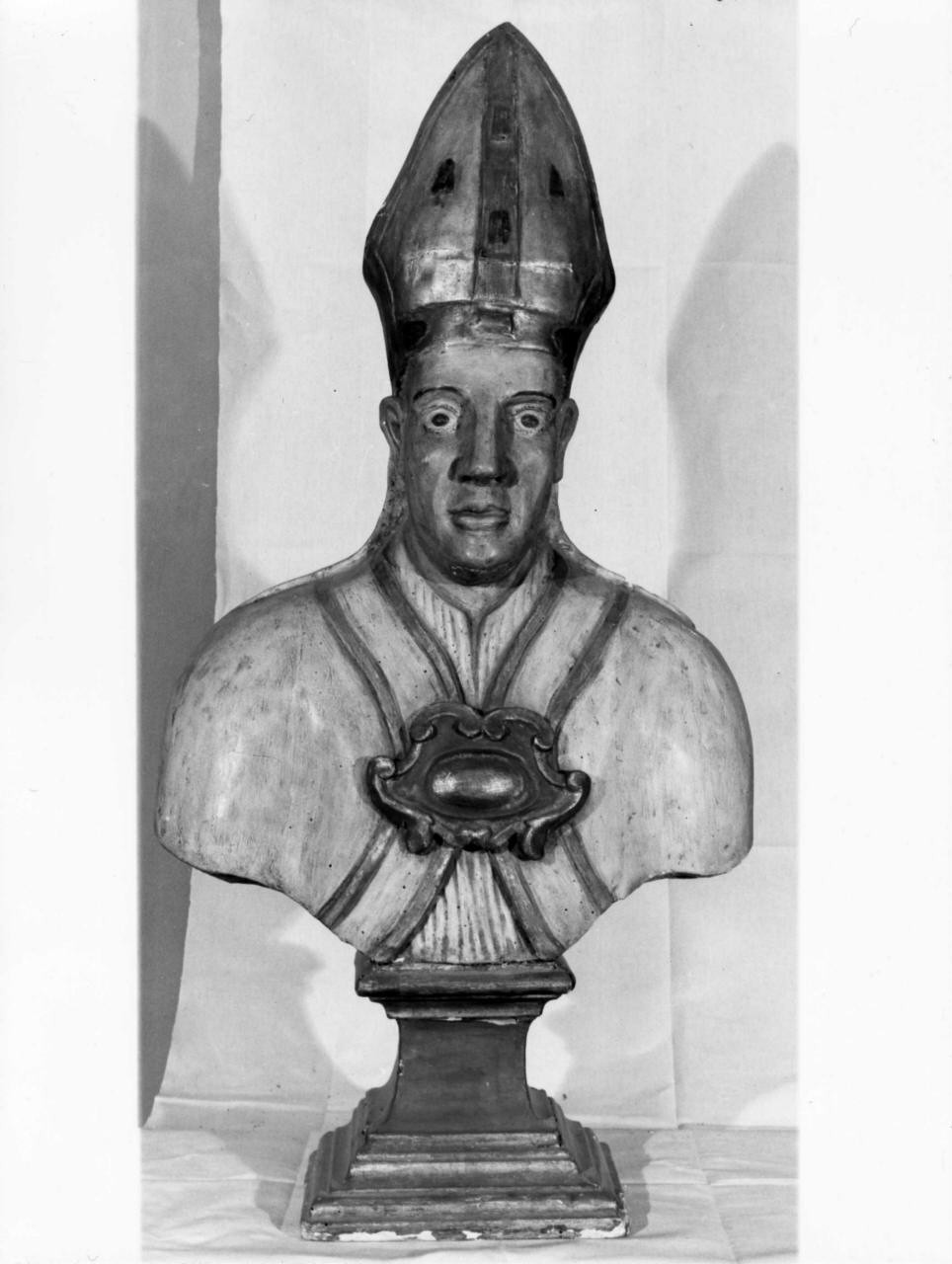 Santo vescovo (reliquiario - a busto) - bottega italiana (prima metà sec. XVIII)
