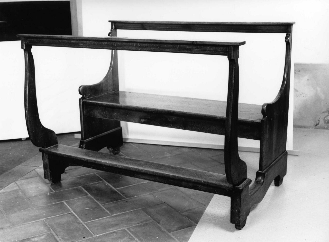 panca con inginocchiatoio, serie - bottega toscana (fine/inizio secc. XIX/ XX)