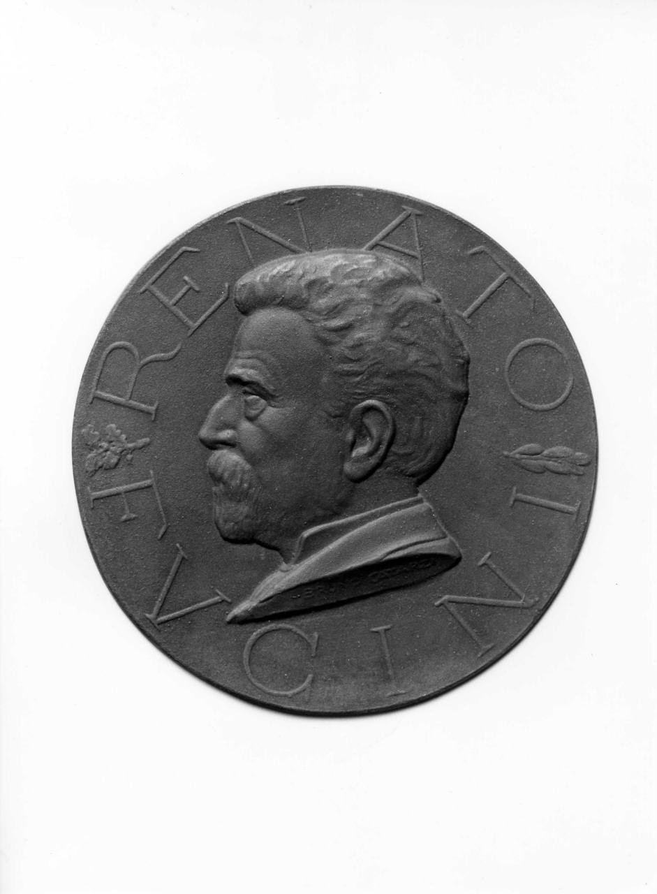 ritratto di Renato Fucini (medaglia) di Catarzi Bruno (metà sec. XX)