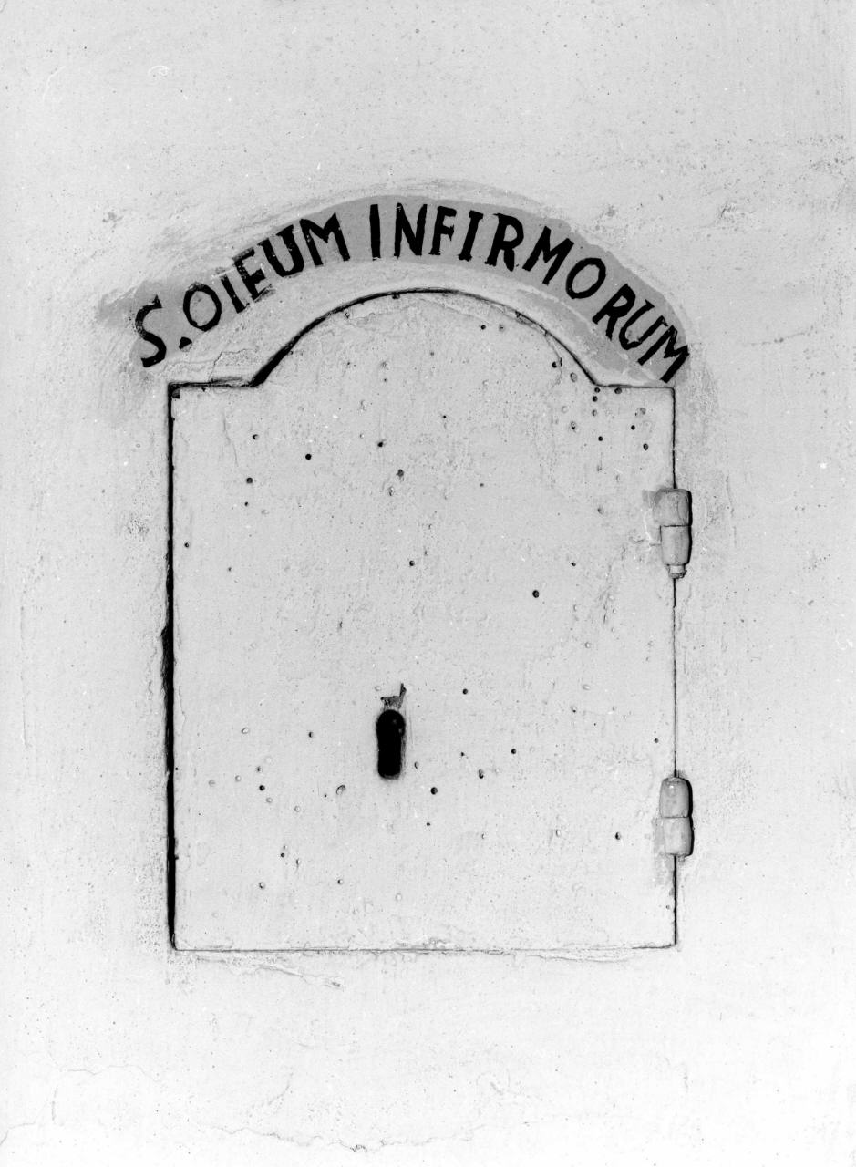 anta di armadietto per oli santi - produzione toscana (seconda metà sec. XVIII)