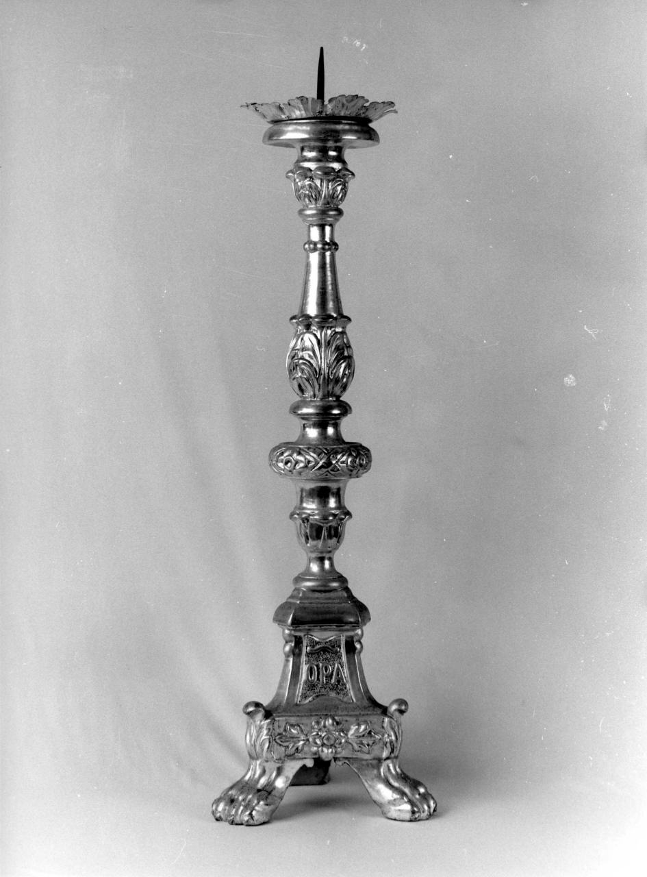 candeliere d'altare, serie - bottega toscana (inizio sec. XIX)