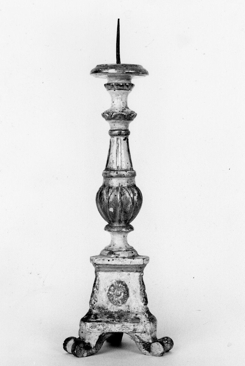 candeliere d'altare, serie - bottega toscana (sec. XIX)