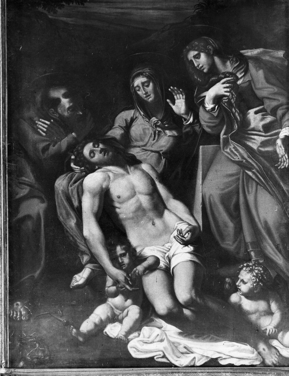 Cristo in pietà tra San Francesco e la Maddalena (dipinto) - ambito toscano (inizio sec. XVII)