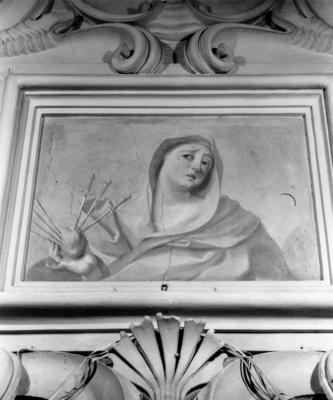 Madonna Addolorata piangente (dipinto) di Ferretti Giovanni Domenico (sec. XVIII)