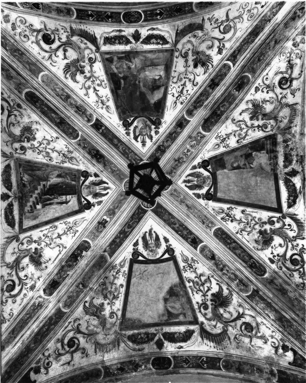 storie della vita della Madonna (soffitto dipinto) di Vini Sebastiano detto Bastiano Veronese (attribuito) (fine sec. XVI)
