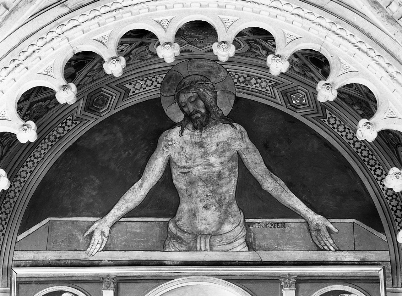 Cristo in pietà (dipinto) di Bonafedi Carlo (e aiuti) (sec. XX)