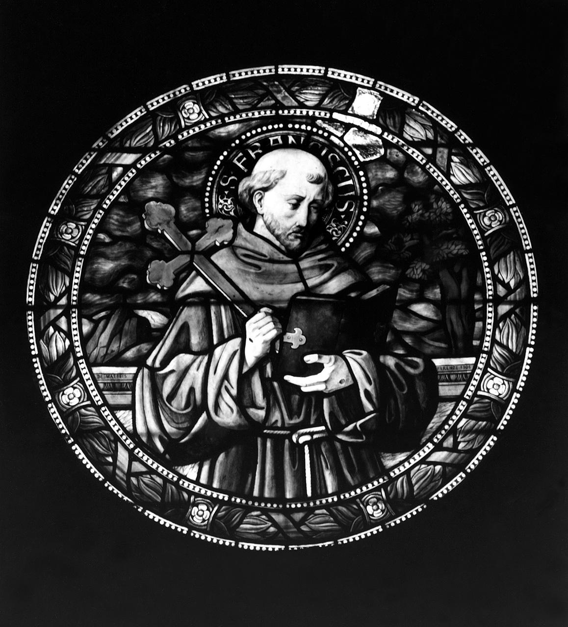 San Francesco d'Assisi (vetrata) di De Matteis ditta (sec. XX)