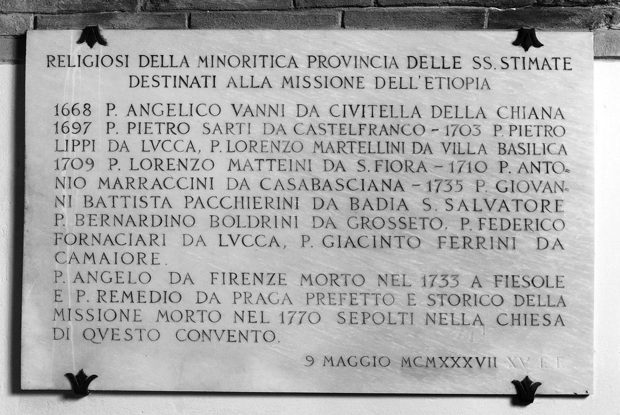 lapide - produzione toscana (sec. XX)