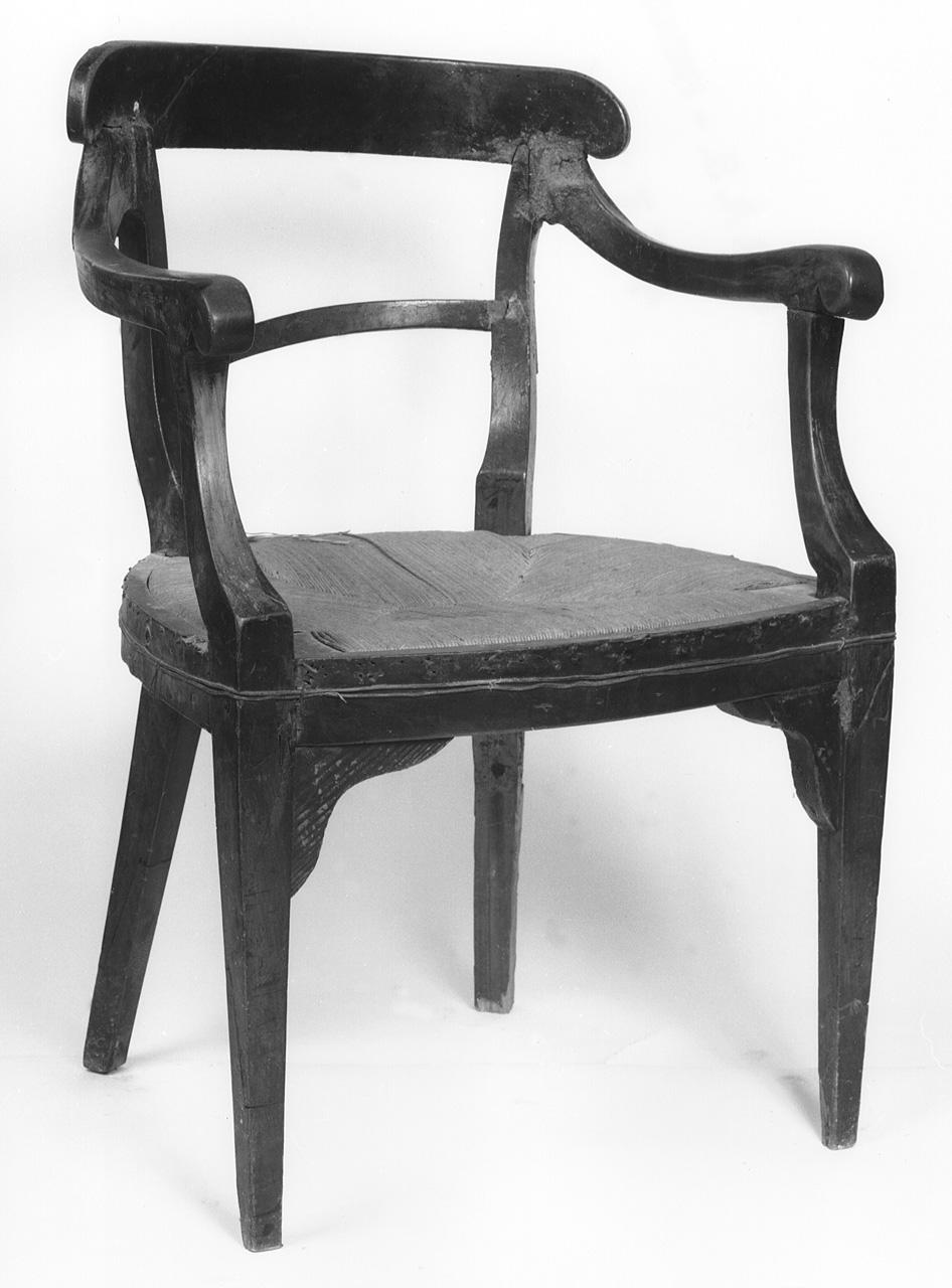 sedia - a braccioli - produzione toscana (primo quarto sec. XIX)
