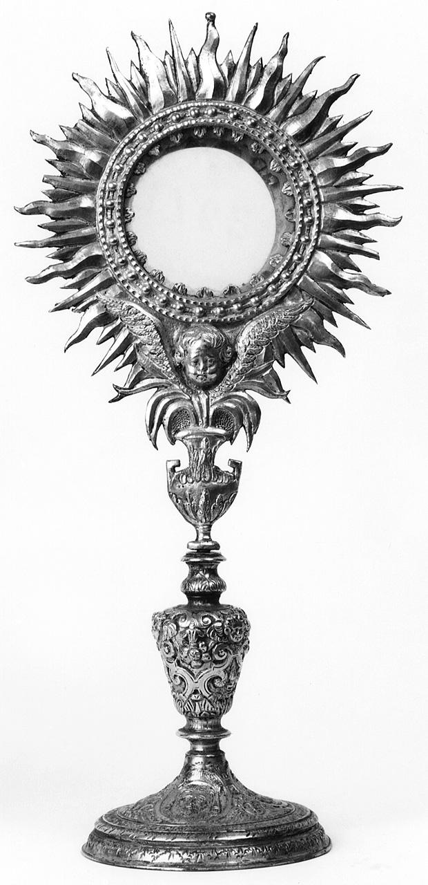 ostensorio - a raggiera - bottega italiana (sec. XVII, sec. XIX)
