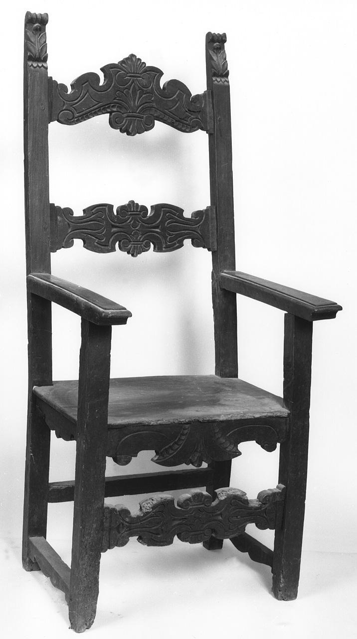 sedia - a braccioli - produzione toscana (seconda metà sec. XVII)