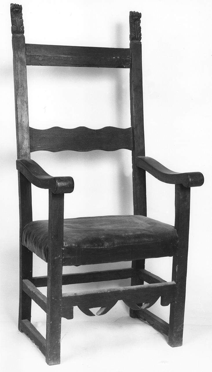 sedia - a braccioli - produzione toscana (prima metà sec. XVII)