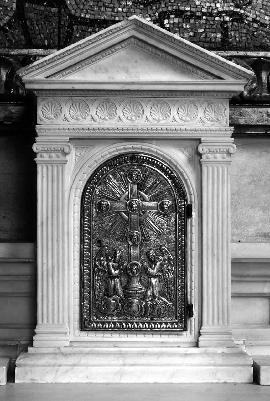 angeli adoranti la croce (sportello di tabernacolo) di Castellucci Giuseppe - manifattura fiorentina (sec. XX)