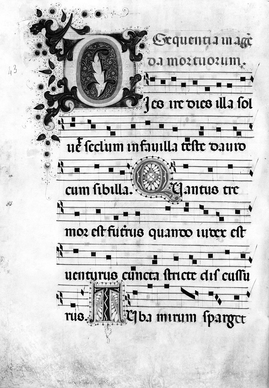 lettera D (miniatura) - ambito fiorentino (sec. XV)