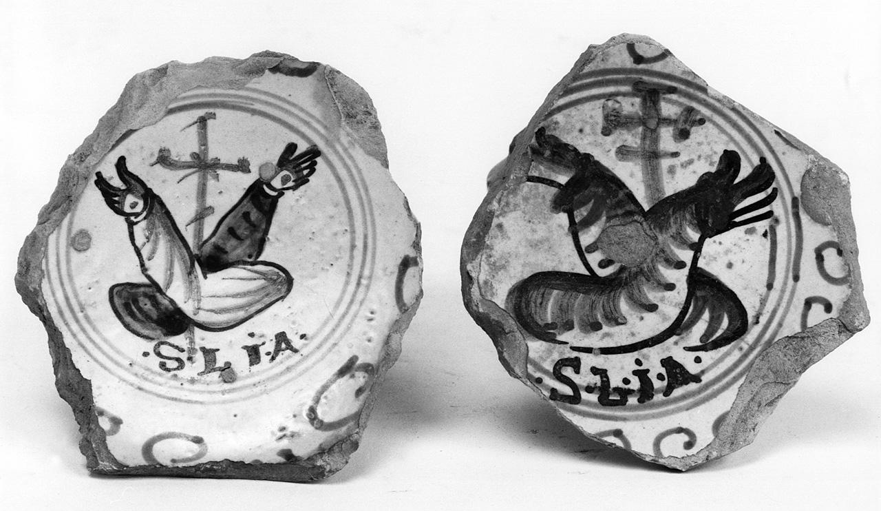 piatto, frammento - manifattura di Montelupo (sec. XVIII)