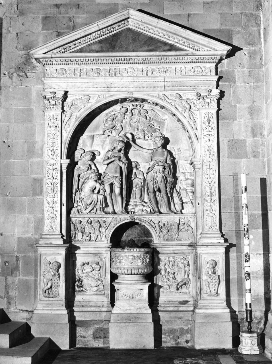 fonte battesimale, complesso decorativo di Ferrucci Andrea detto Andrea da Fiesole (sec. XV)