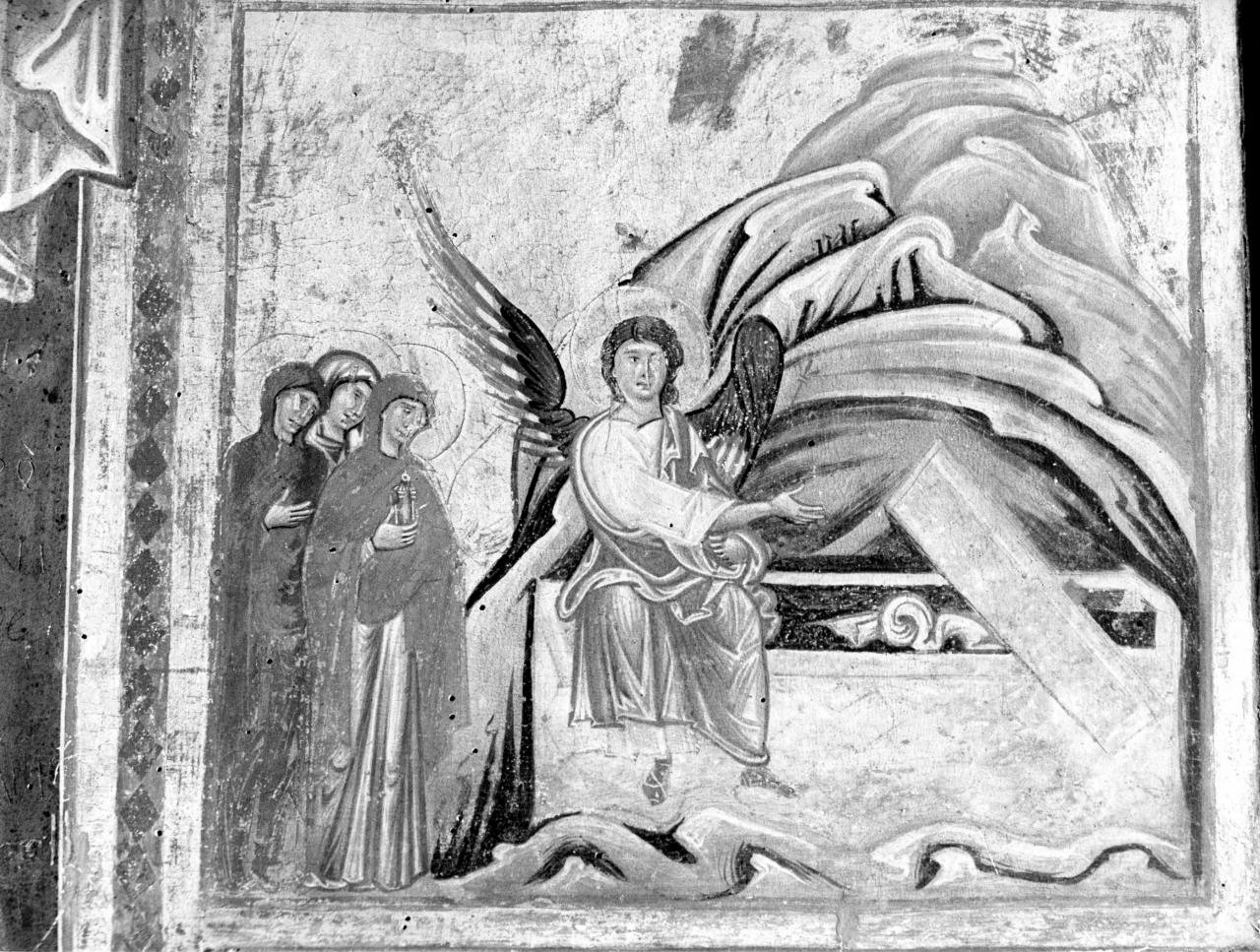 angelo annuncia la resurrezione alle pie donne (dipinto, elemento d'insieme) di Coppo di Marcovaldo, Salerno di Coppo (sec. XIII)