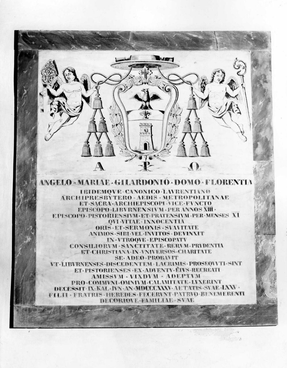 lapide commemorativa - manifattura toscana (sec. XIX)