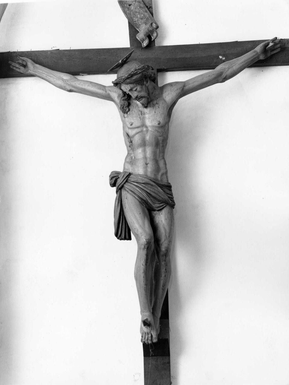 Cristo crocifisso (crocifisso) di Brunetti Santi detto Poetino (sec. XVII)