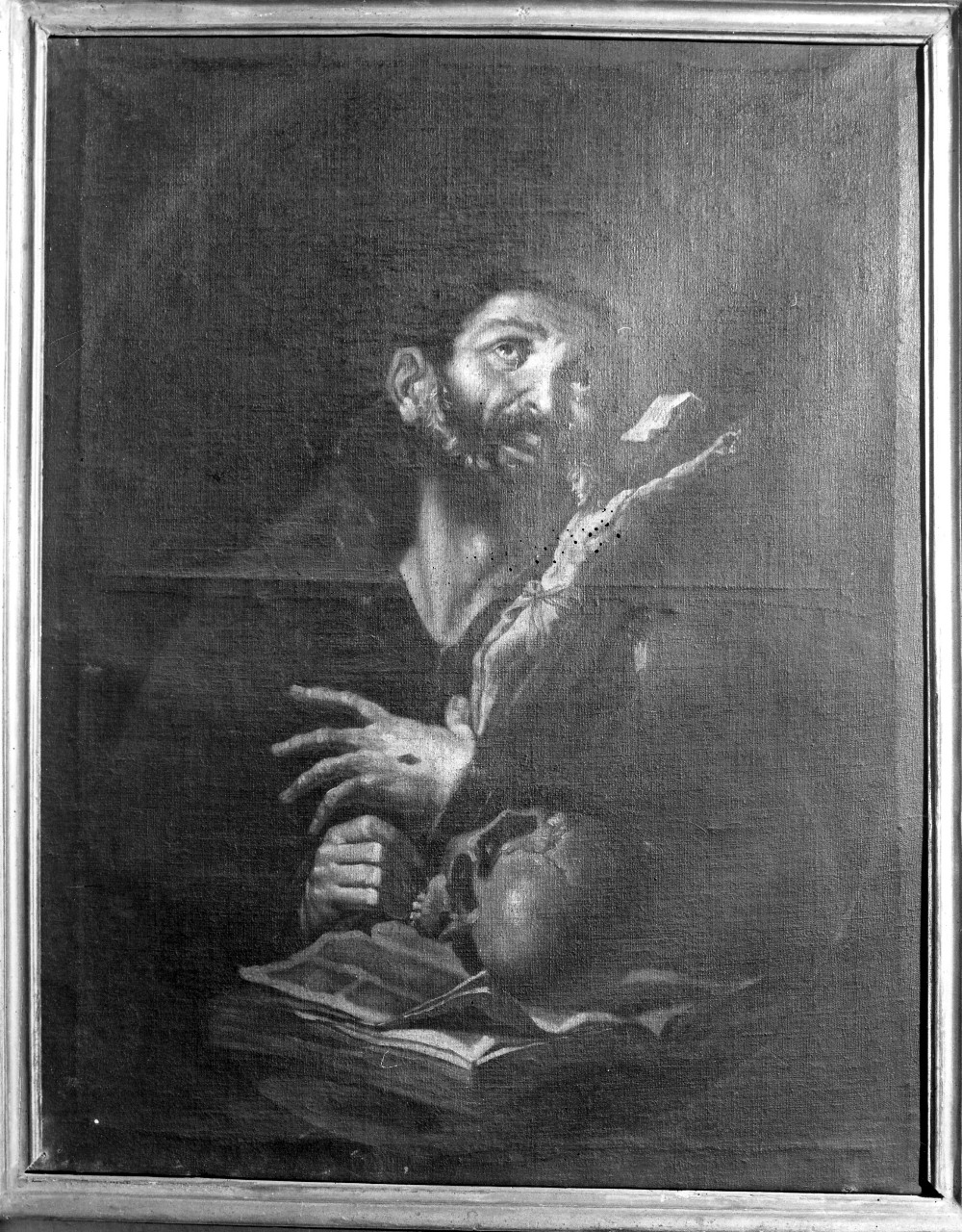 San Francesco d'Assisi in preghiera (dipinto) di Carlini Alberico (attribuito) (sec. XVIII)