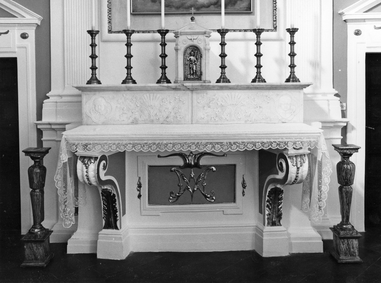 cherubini e motivi decorativi fitomorfi (gradino d'altare) di Bartolini Lorenzo (prima metà sec. XIX)