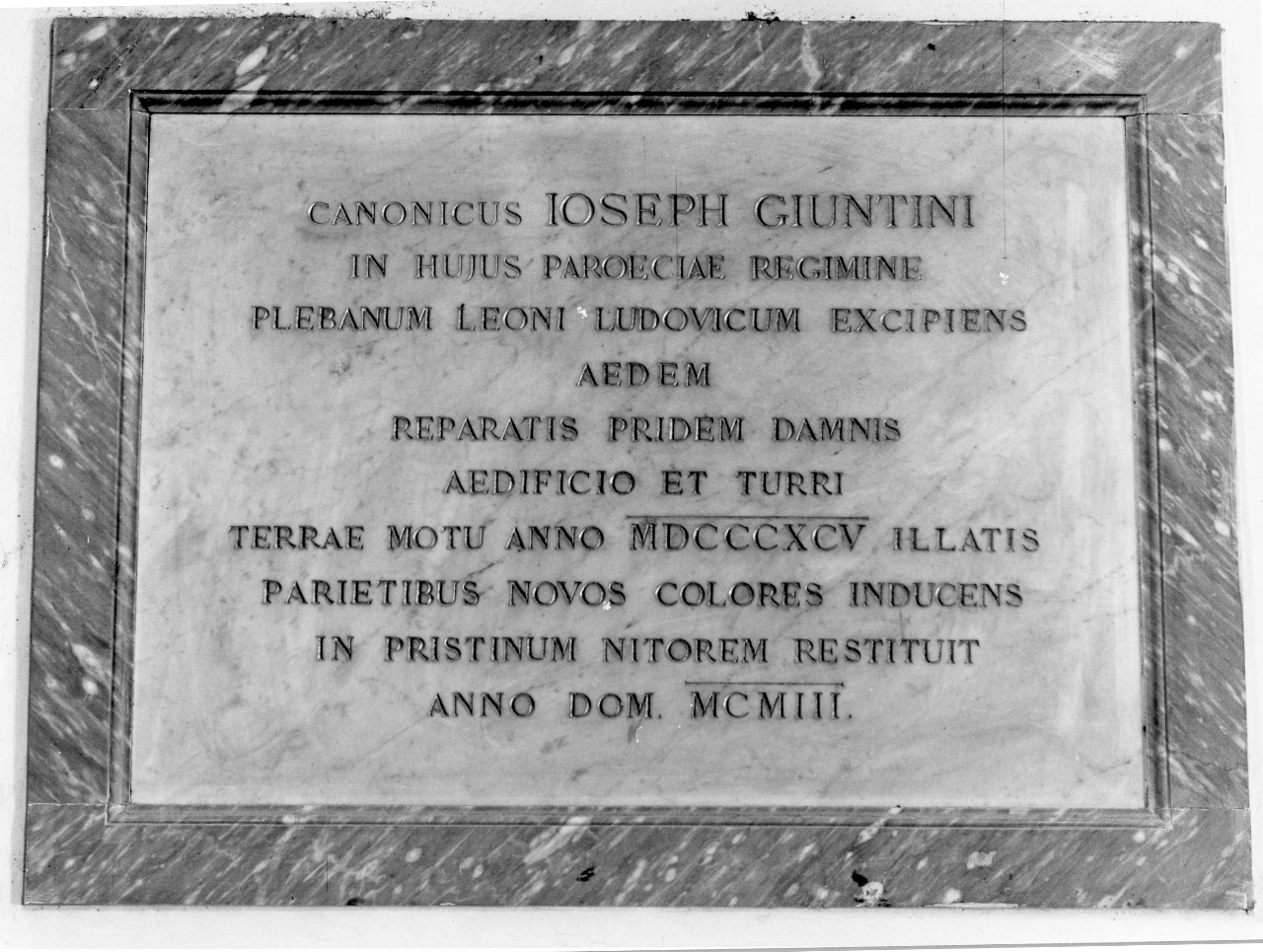 lapide documentaria - bottega toscana (sec. XX)