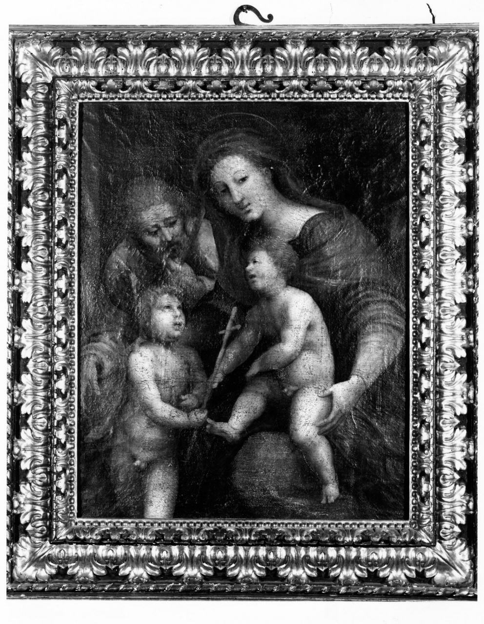 Sacra Famiglia con San Giovanni Battista bambino (dipinto) di Andrea d'Agnolo detto Andrea del Sarto (cerchia) (prima metà sec. XVI)