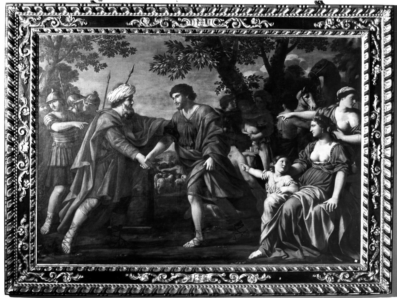 incontro di Esaù e Giacobbe (dipinto) di Gimignani Giacinto (sec. XVII)