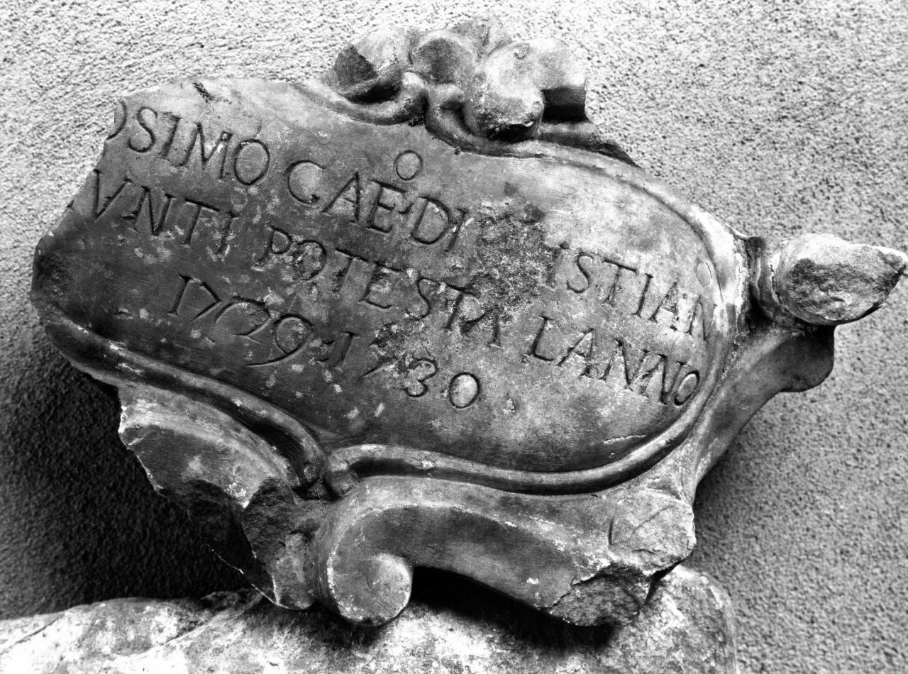 cartiglio, frammento - bottega toscana (sec. XVIII)