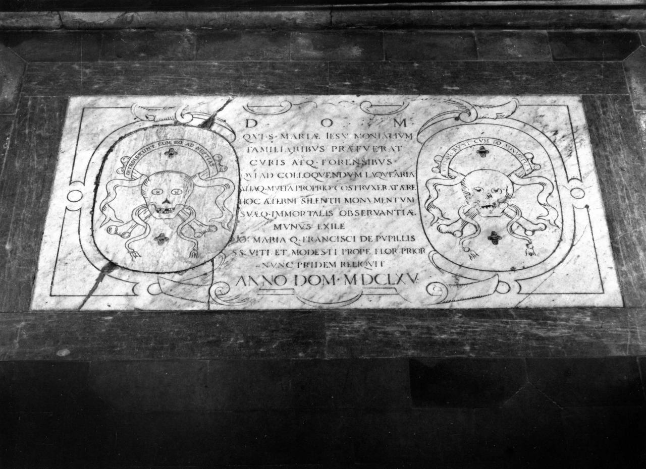 lapide tombale - bottega toscana (sec. XVII)