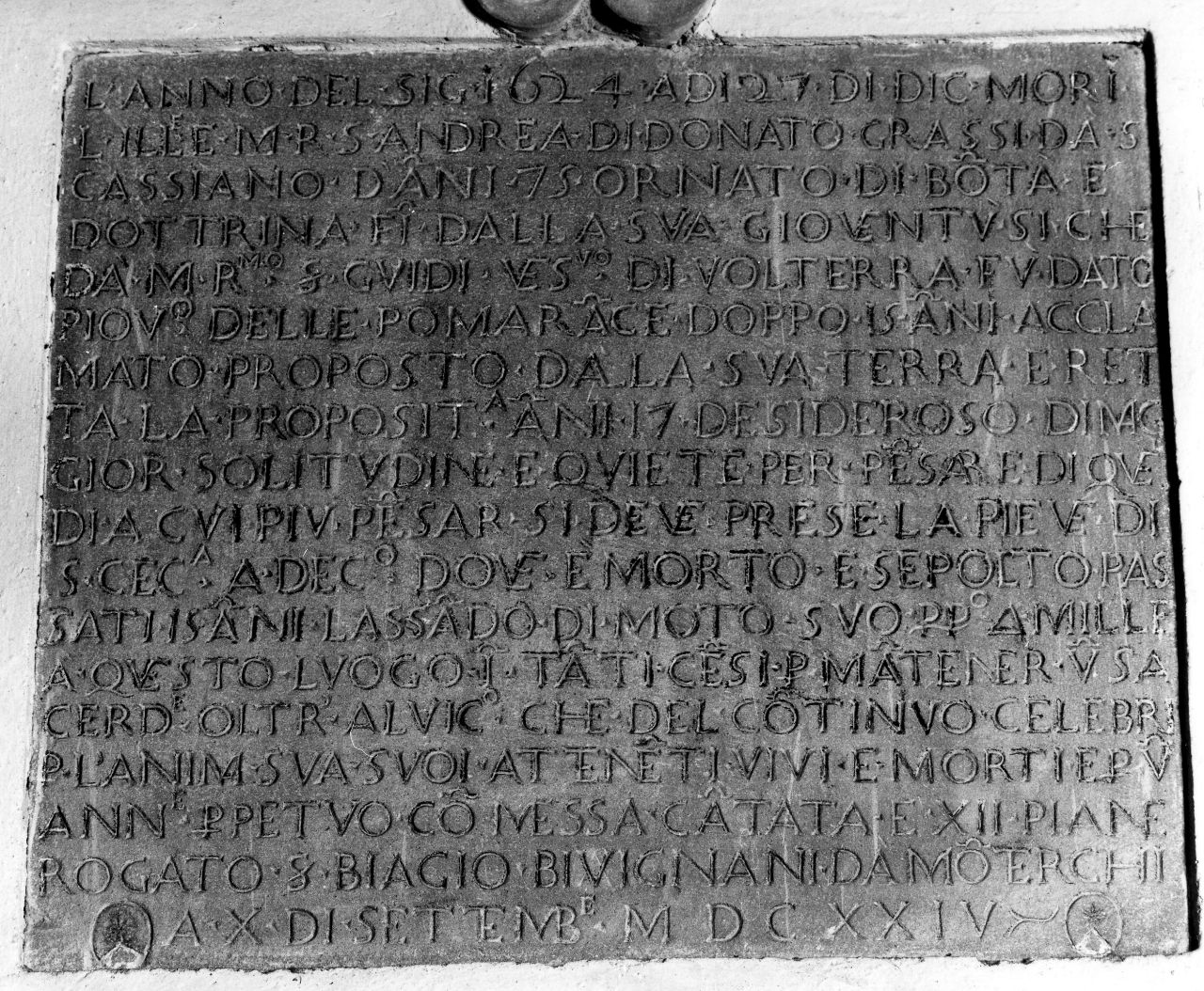 lapide documentaria, insieme - bottega toscana (sec. XVII)