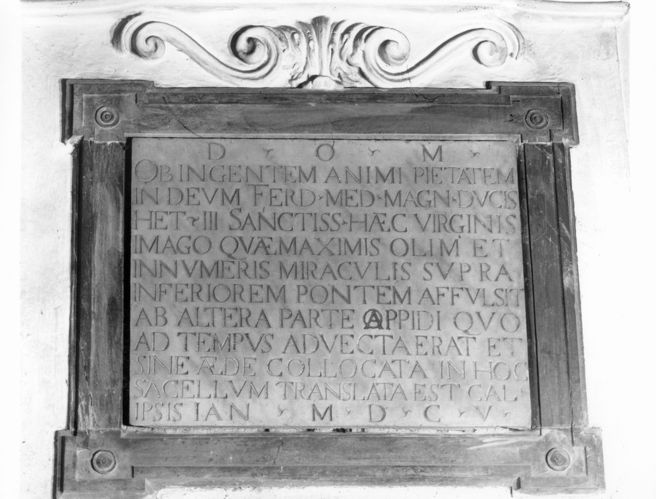 lapide documentaria - produzione toscana (sec. XVII)