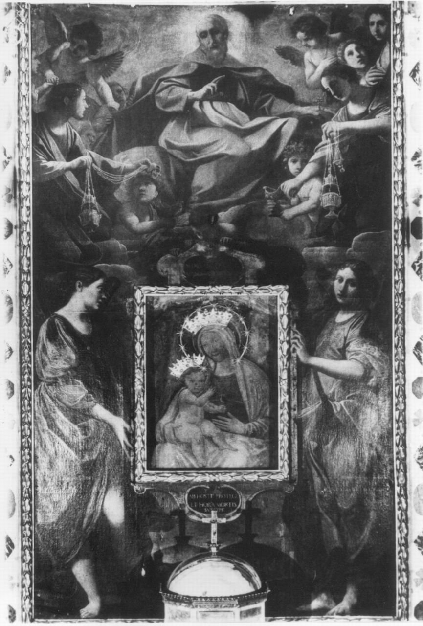 Dio Padre tra angeli (dipinto) di Tiarini Alessandro (sec. XVII)