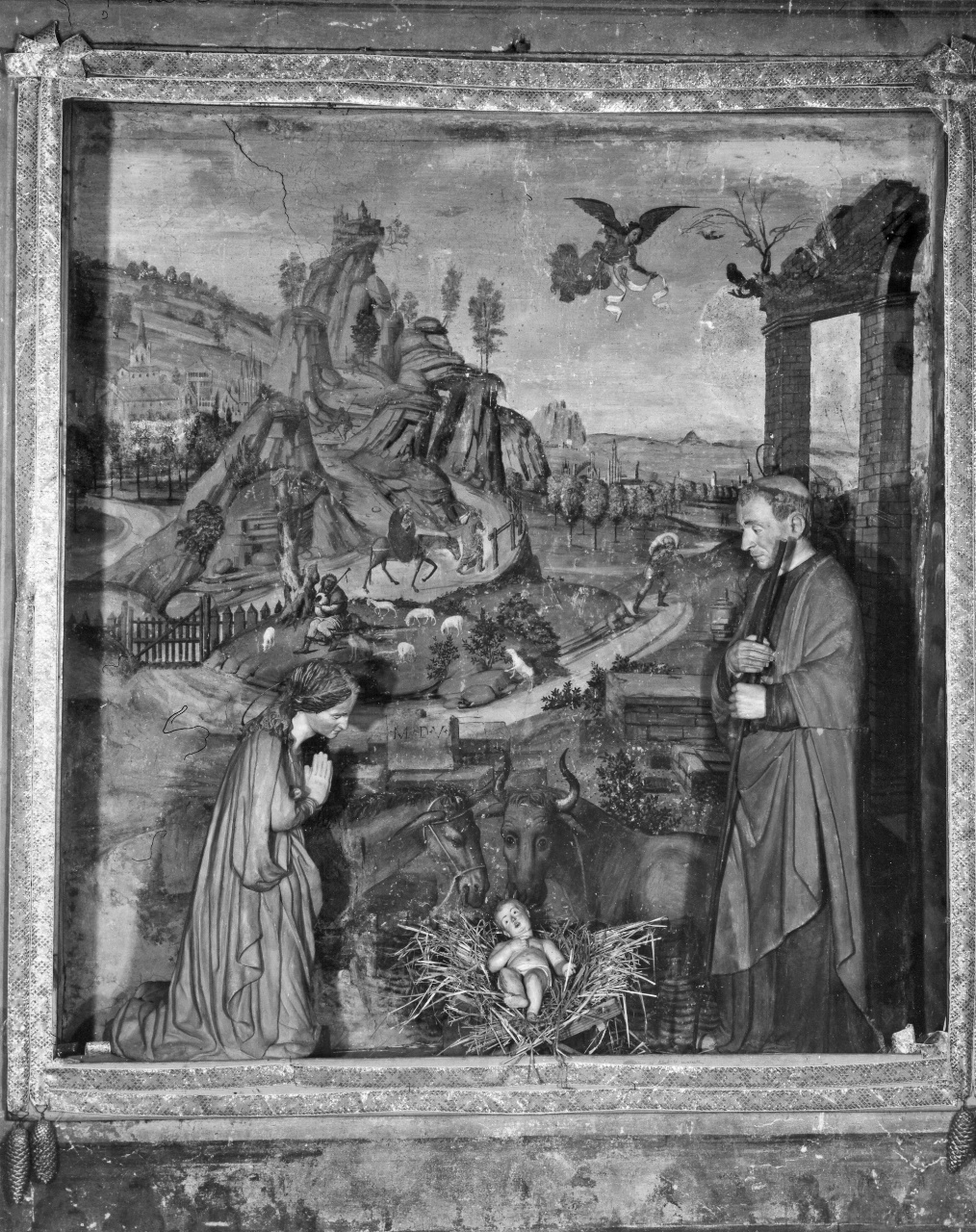 presepio, fuga in Egitto (gruppo presepiale, insieme) di Buglioni Benedetto (attribuito), Collina Francesco (sec. XVI, sec. XX)