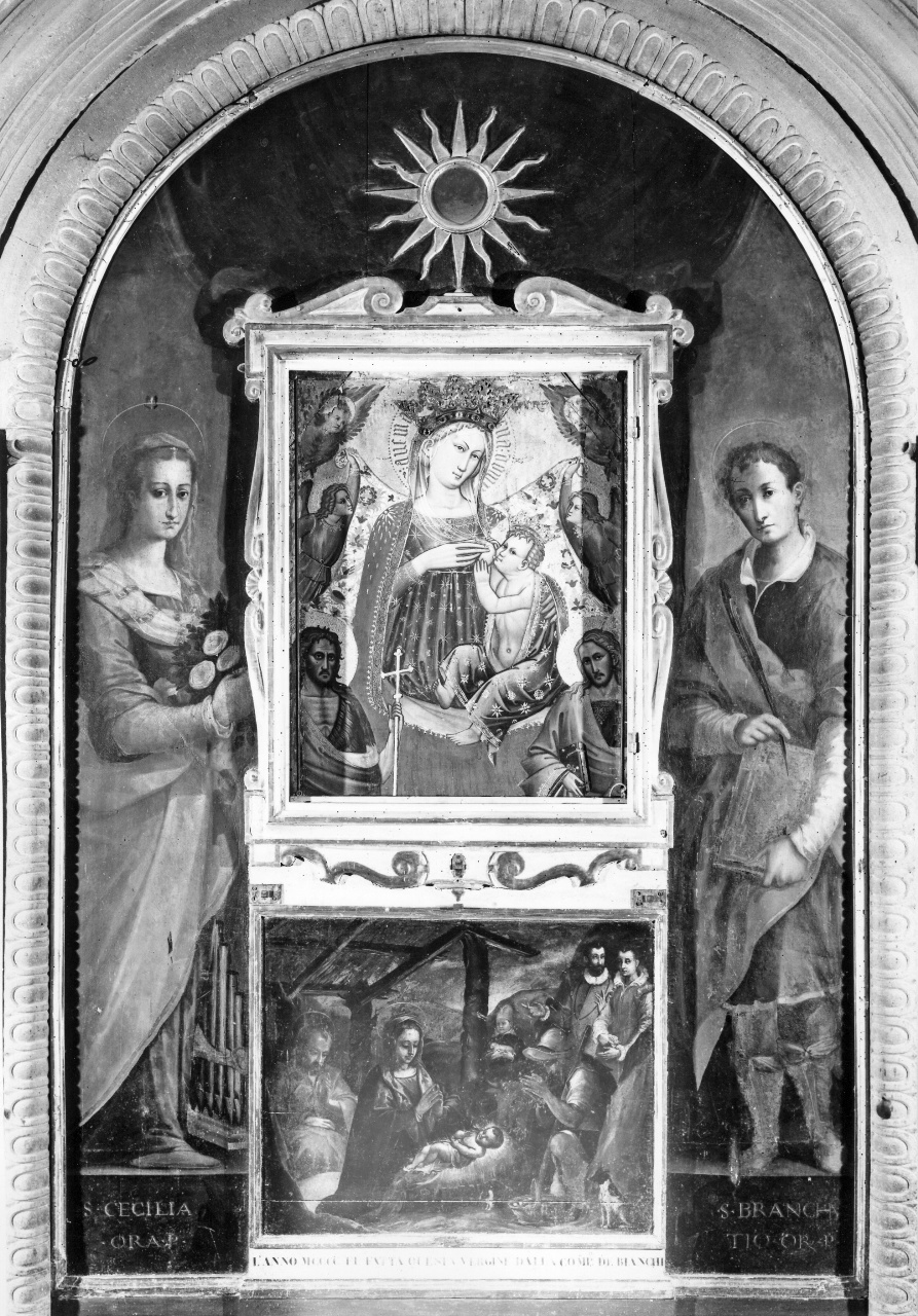 Santa Cecilia e San Pancrazio (dipinto, insieme) di Santi di Tito (scuola) (fine sec. XVI)