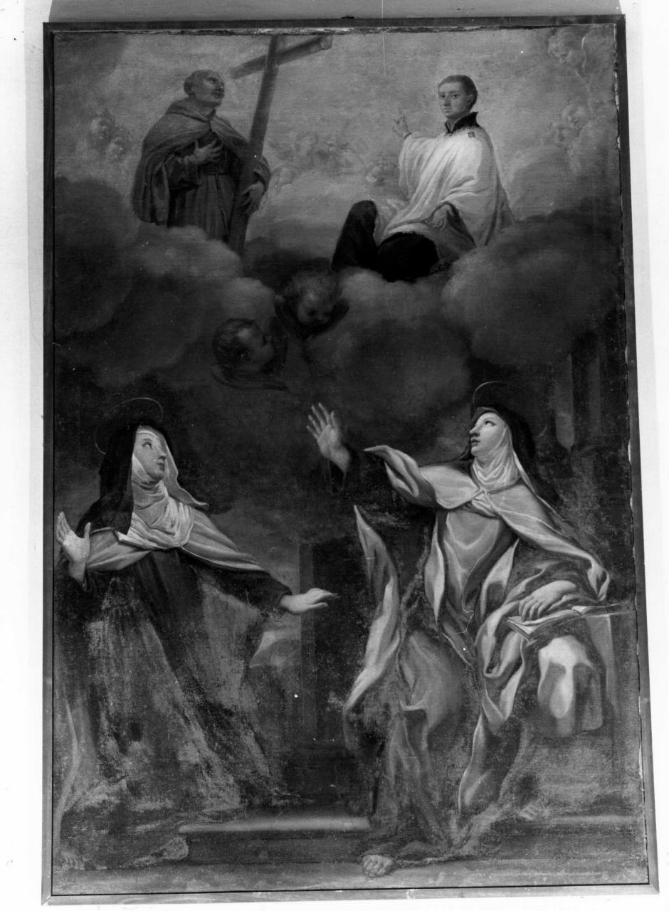 apparizione di Dio Padre a Santa Teresa d'Avila e Santa Maria Maddale dei Pazzi con l'intercessione di San Pietro d'Alcantara e San Luigi Gonzaga (dipinto) - ambito fiorentino (fine/inizio secc. XVII/ XVIII)