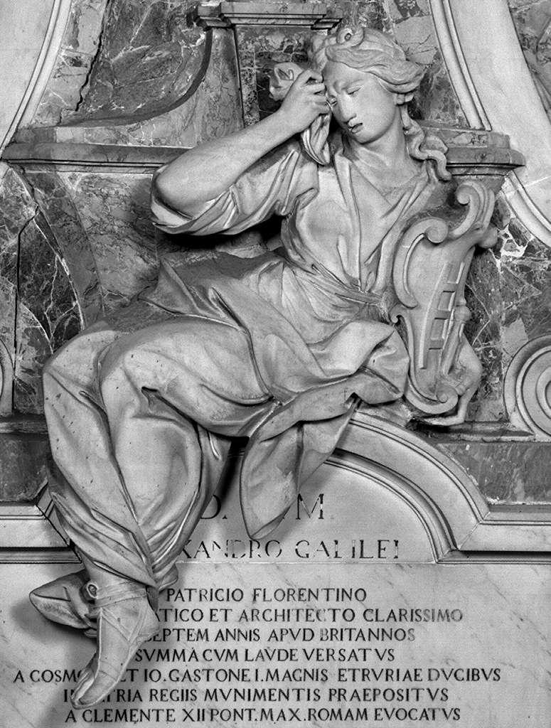 busto ritratto di Alessandro Galilei e l'Architettura (monumento funebre) di Ticciati Girolamo (sec. XVIII)