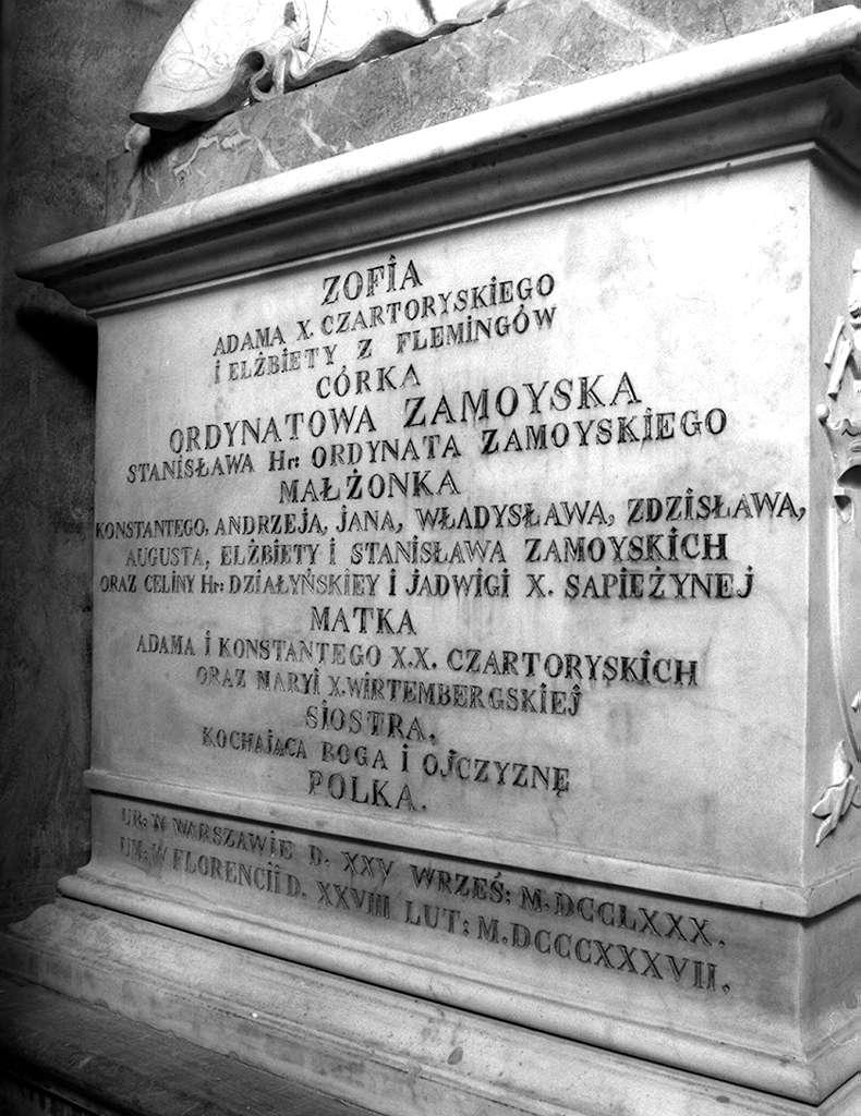 ritratto di Sofia Zamoyska Czartoryskie, Madonna con Bambino e cherubini (monumento funebre) di Bartolini Lorenzo (e aiuti) (sec. XIX)