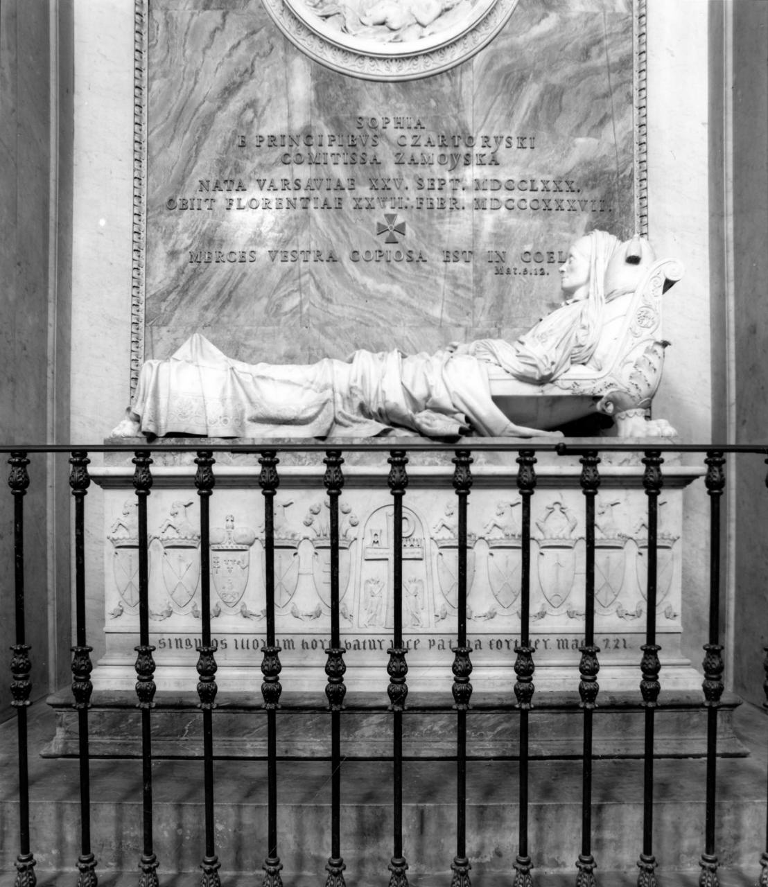 ritratto di Sofia Zamoyska Czartoryskie, Madonna con Bambino e cherubini (monumento funebre) di Bartolini Lorenzo (e aiuti) (sec. XIX)
