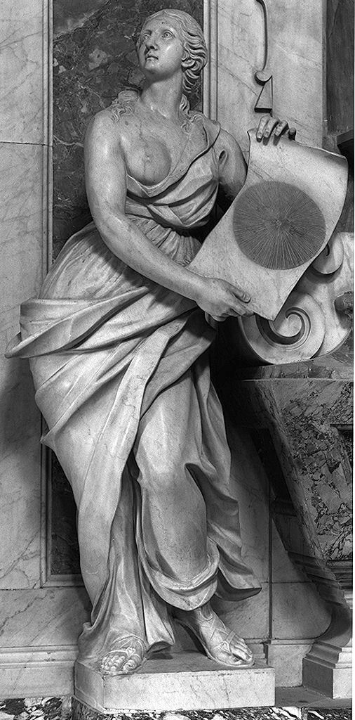 ritratto di Galileo Galilei tra la Geometria e l'Astronomia (monumento funebre) di Ticciati Girolamo, Foggini Vincenzo, Foggini Giovanni Battista (sec. XVIII)