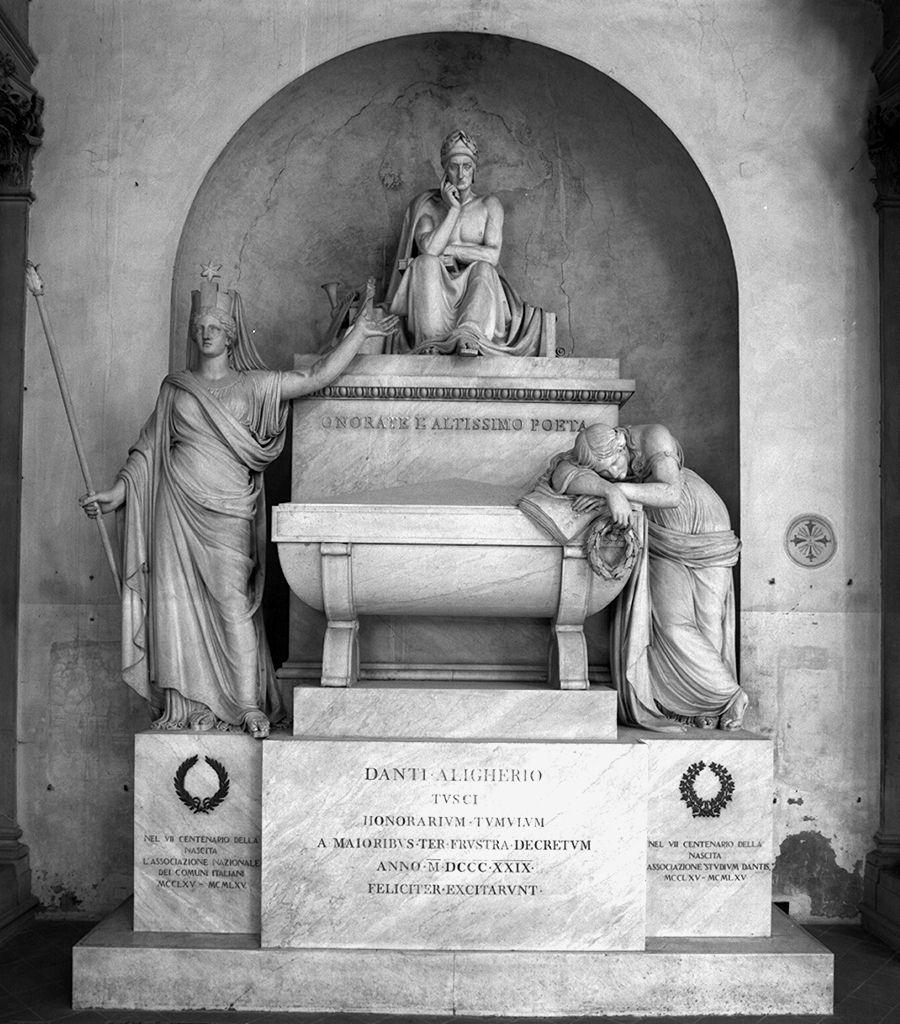 Dante Alighieri mostrato dalla figura allegorica dell'Italia e compianto dalla Poesia (cenotafio) di Ricci Stefano (sec. XIX)