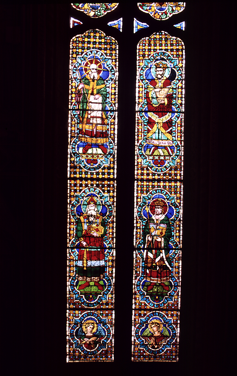personaggi biblici, angeli (vetrata) di Daddi Bernardo (cerchia) (secondo quarto sec. XIV)