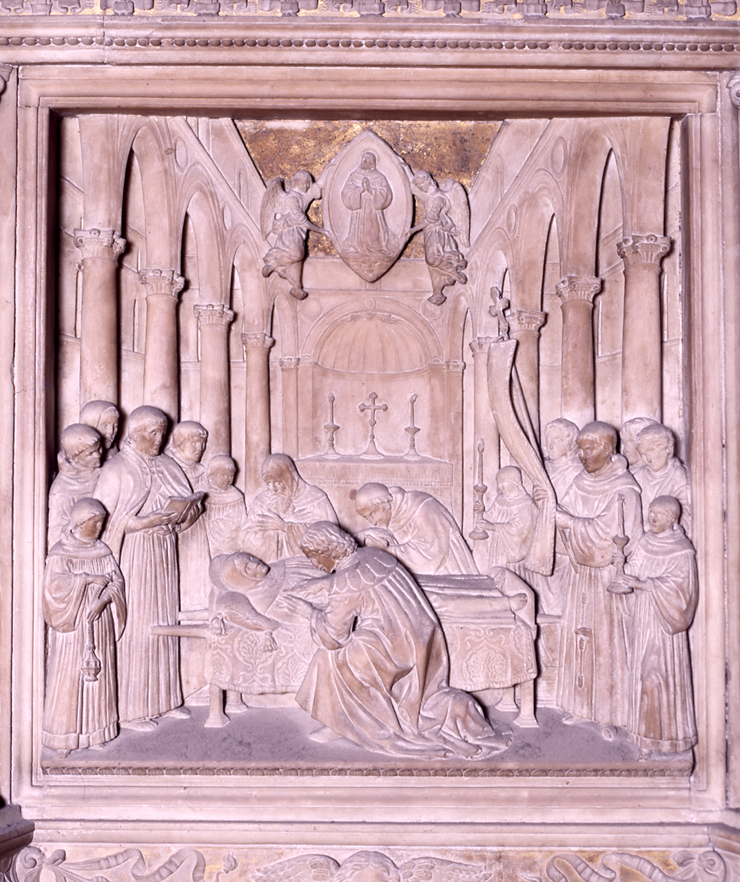 morte di San Francesco d'Assisi (rilievo) di Benedetto da Maiano (sec. XV) 