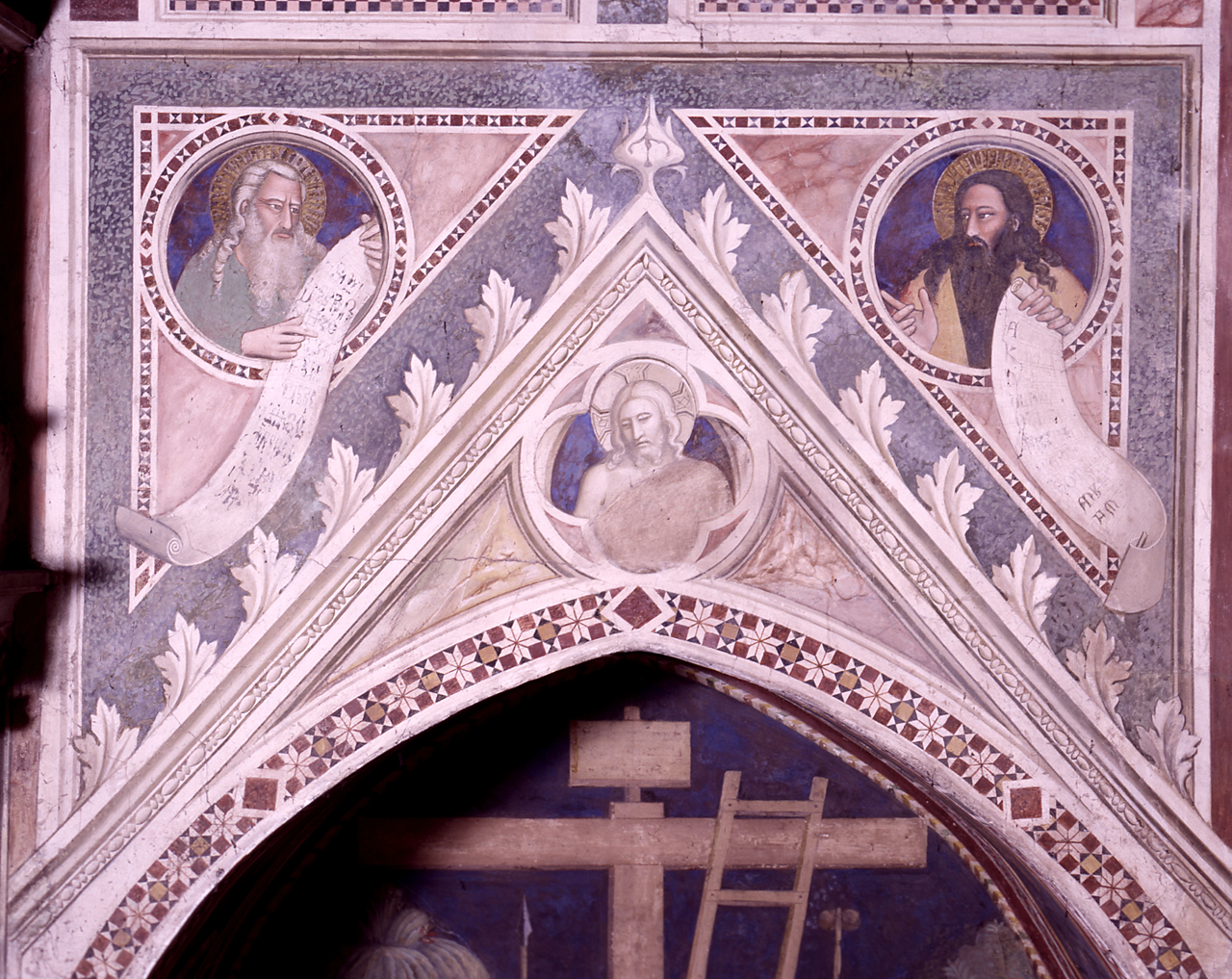 busti di profeti, Cristo in pietà (dipinto) di Maso di Banco (secondo quarto sec. XIV)