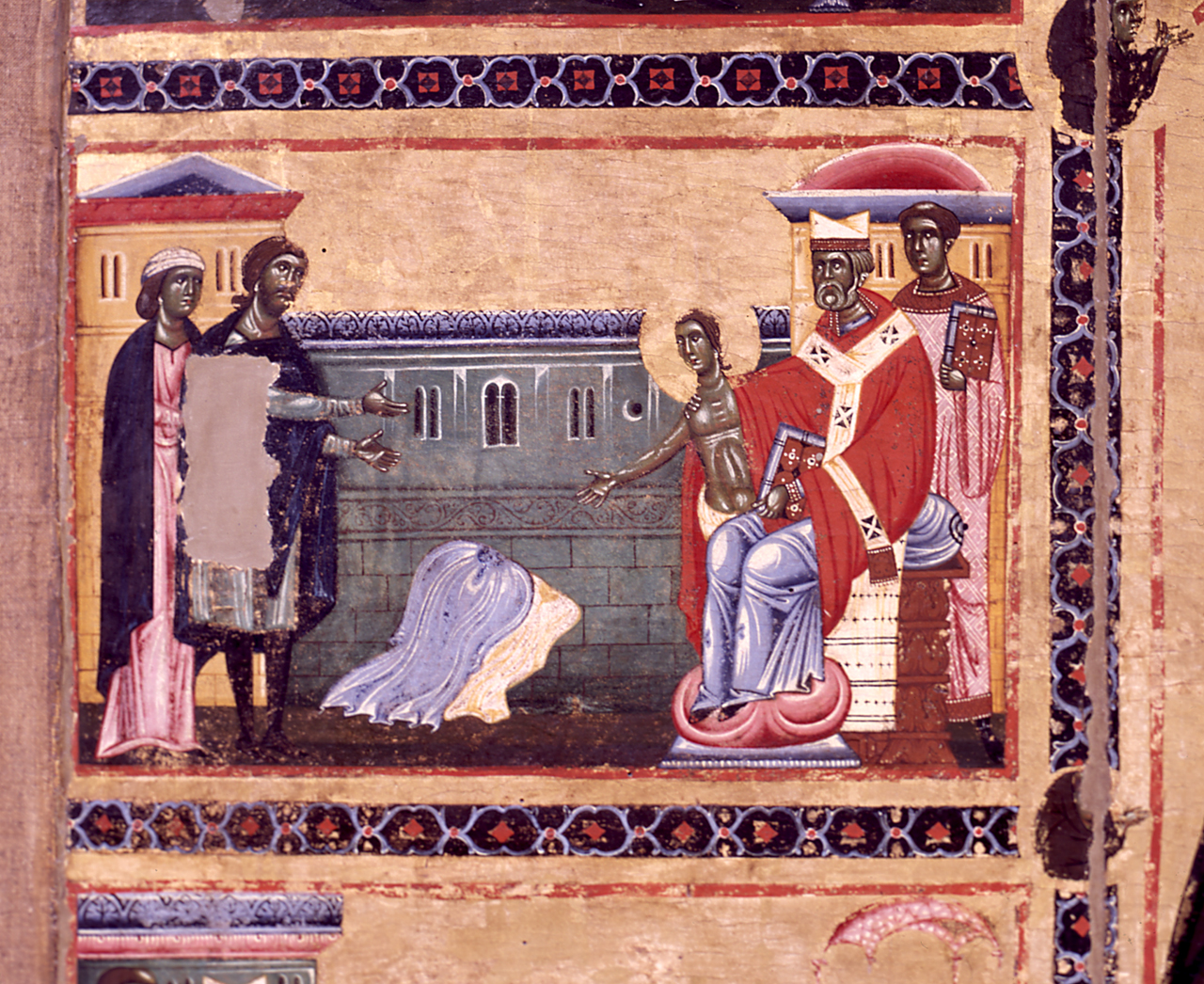 San Francesco d'Assisi rinuncia ai beni del padre (dipinto) di Maestro del San Francesco Bardi (sec. XIII)