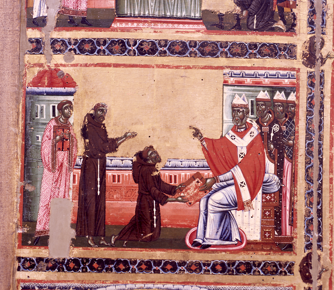 San Francesco d'Assisi presenta la Regola al papa (dipinto) di Maestro del San Francesco Bardi (sec. XIII)