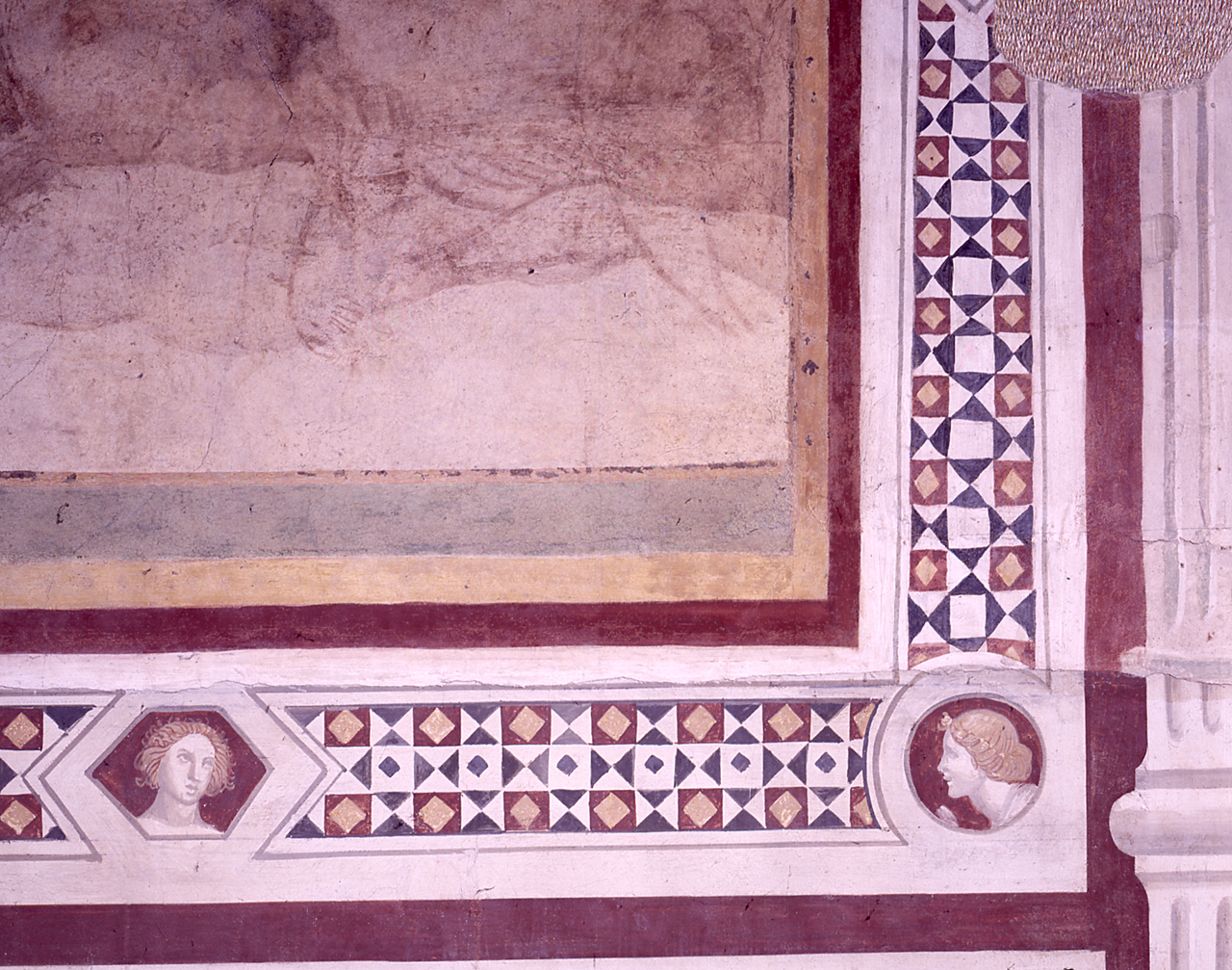 cornici architettoniche con motivi decorativi (decorazione pittorica) di Maestro della Cappella Velluti (sec. XIV)